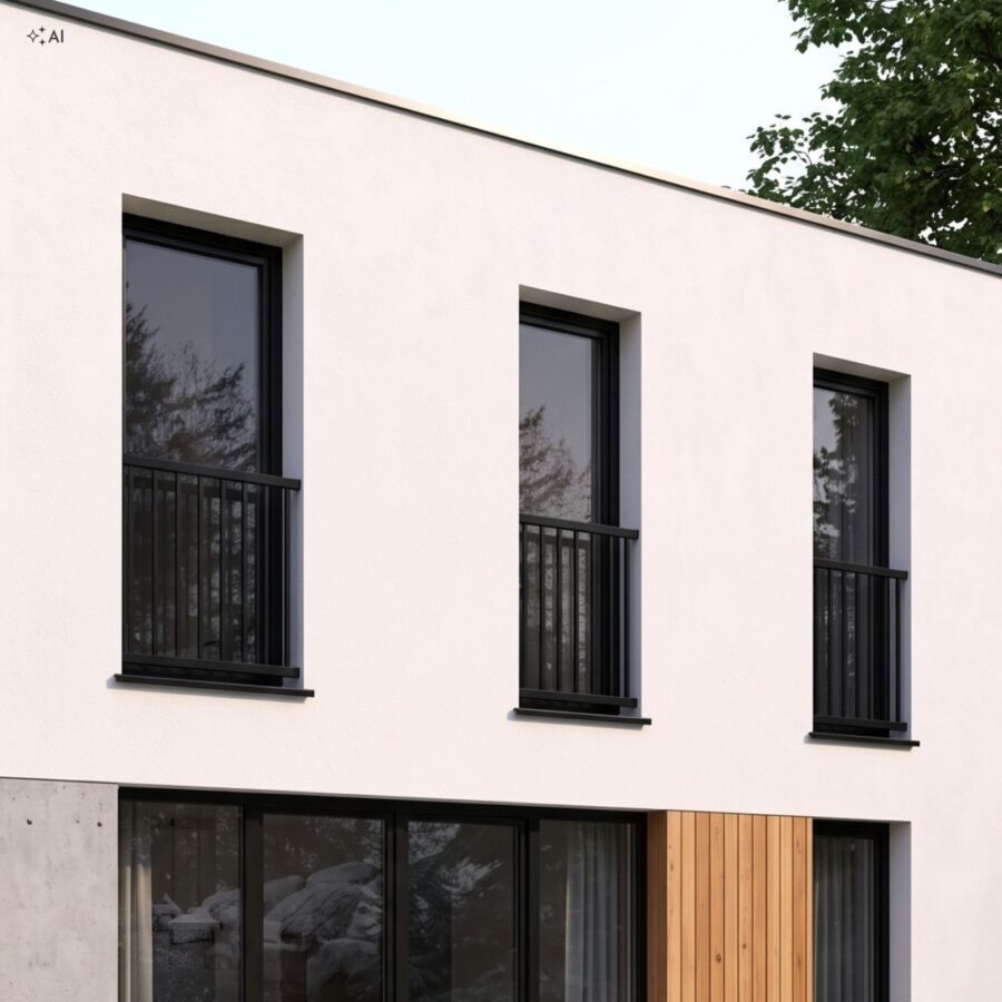 Balustrada zewnętrzna nierdzewna-Metal-Serwis-Obrzycko Nowoczesna balustrada zewnętrzna nierdzewna na balkonach, wykonana z wysokiej jakości stali, zapewniająca estetykę i trwałość - ogrodzenie Metal-Serw.